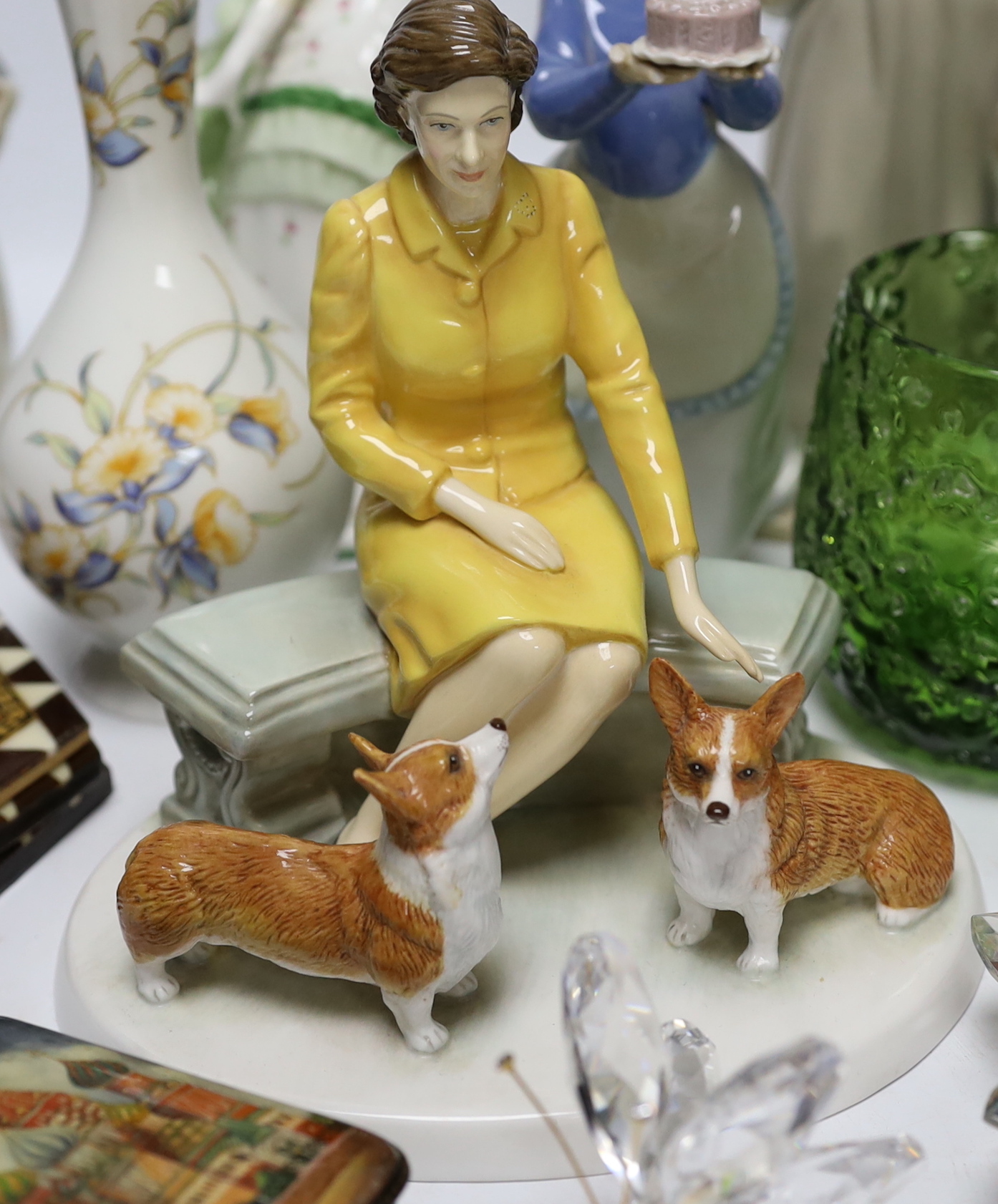 A quantity of various ceramics, glass and collectables including Aynsley, Doulton, Lladro, Nao etc, largest 24cm high